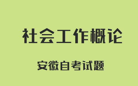 2021年安徽自考《社會(huì)工作概論》模擬試題一